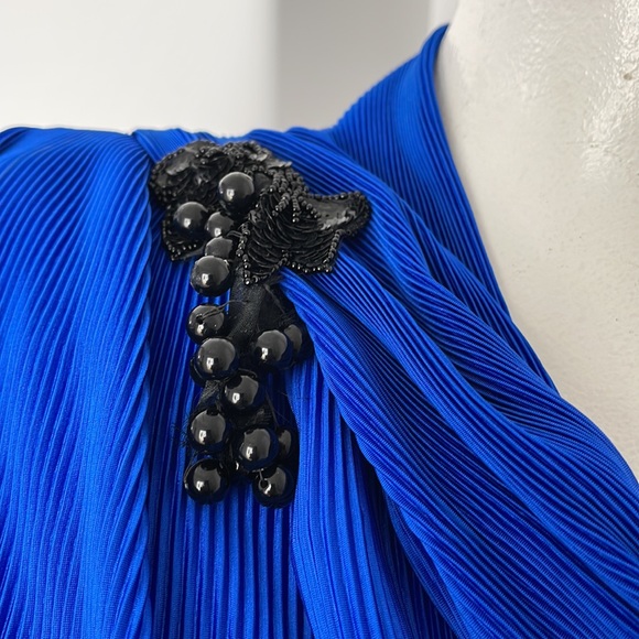 Virginie Paris Vintage 1980'S Long Sleeve Dress Blue - Picture 11 of 13